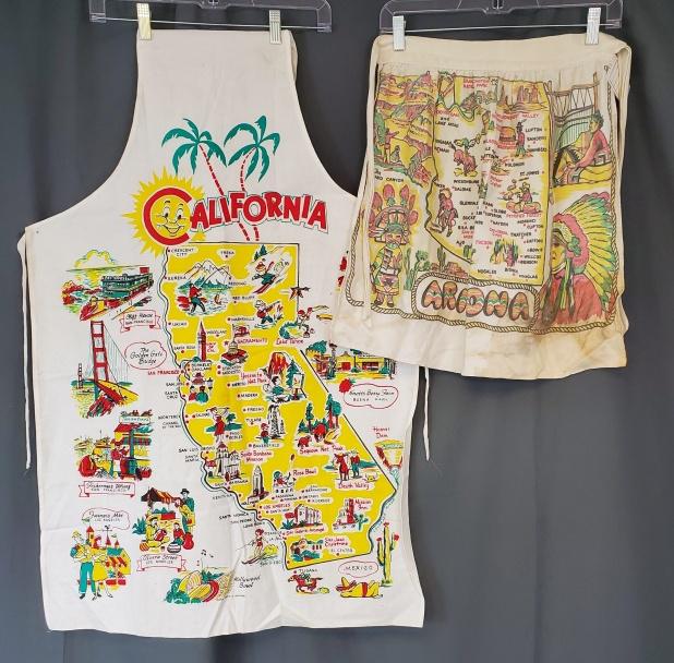 2 Vintage Printed Souvenir Aprons - CA and AZ (1 of 10)