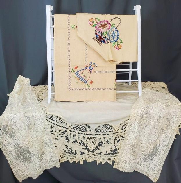 Battenburg Lace, Embroidered Tablecloths, more (1 of 19)