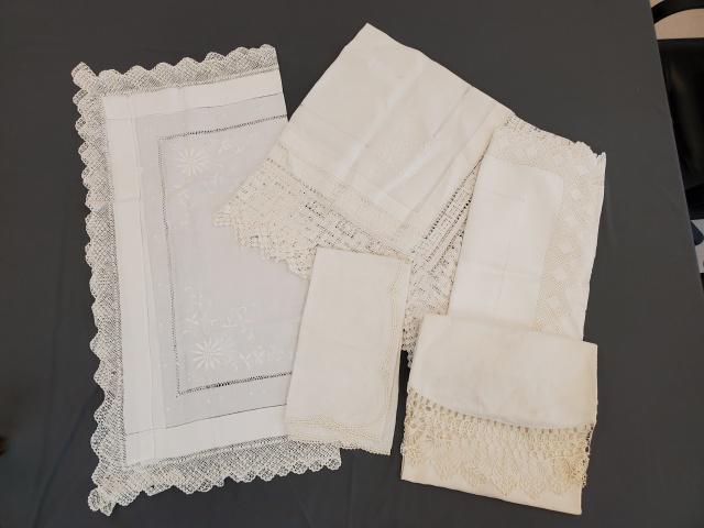 5 Vintage Linen Tablecloths - Embroidery, more (1 of 17)
