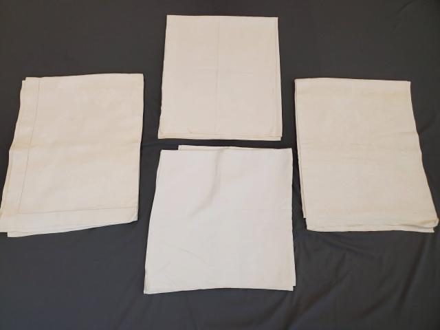 4  Vintage White Linen Damask Tablecloths (1 of 20)