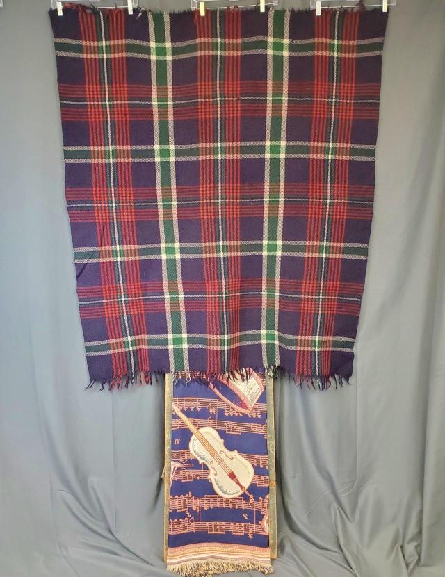 Vintage Wool Blanket with Newer Music Theme Blanket (1 of 10)