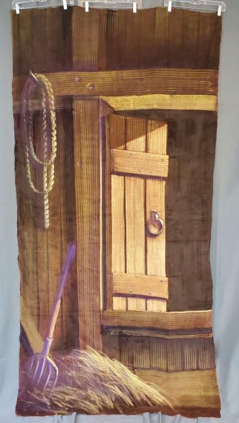 Hand Painted Barn Scene on Velvet Back Drop (1 of 6)