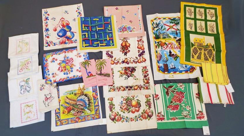 Vintage Printed Linen and Embroidered Towels (1 of 20)