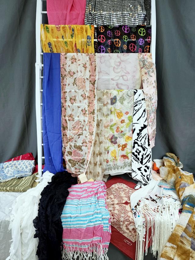 Large Group of 25+ Vintage Scarves & Shawls - Laura Ashley & More (1 of 19)