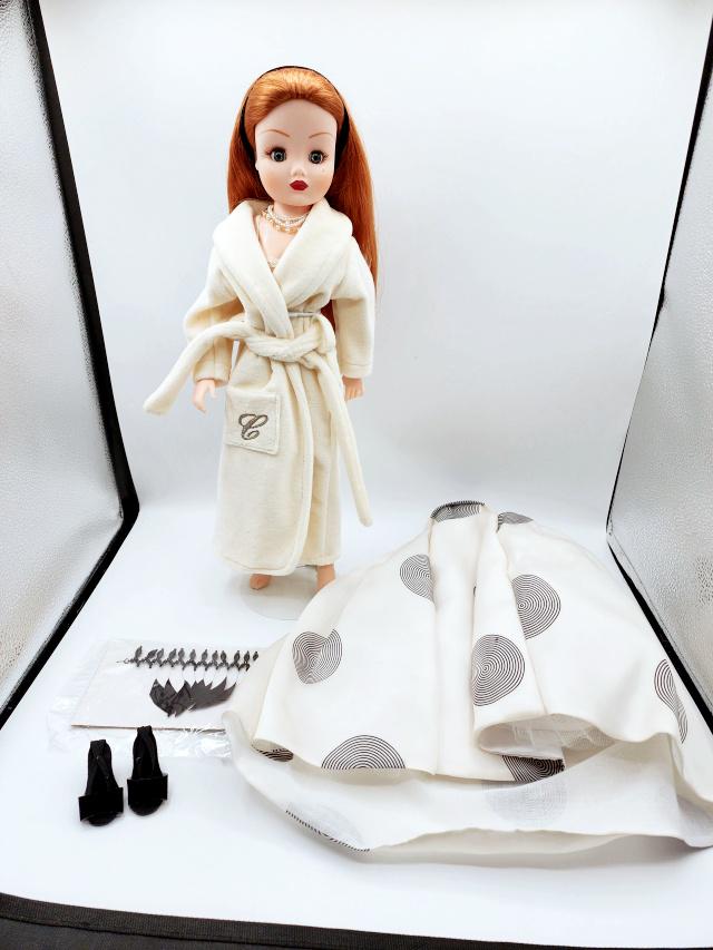 Madame Alexander - James Purcell Cissy Redressed: Madame Alexander 21 inch doll - James Purcell Cissy 22760, redressed in a bathrobe, lace teddy and thigh high stockings, but includes her original gown, necklace, and a pair of shoes (not original). C