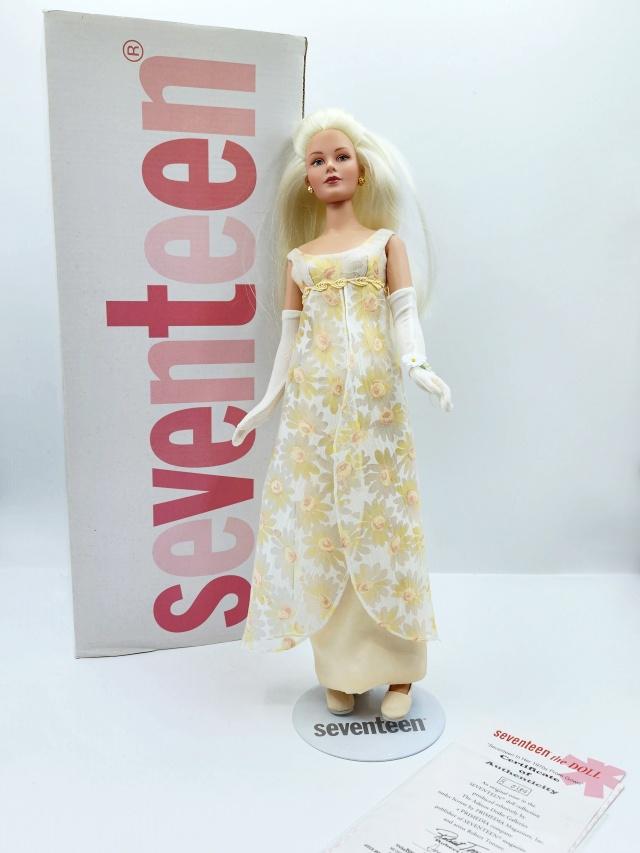 Seventeen In Her 1970s Prom Gown: Seventeen The Doll In Her 1970s Prom Gown produced by Ashton Drake Galleries, licensed by PRIMEDIA and by artist Robert Tonner. Appears to be complete in original box with COA and stand. These dolls h