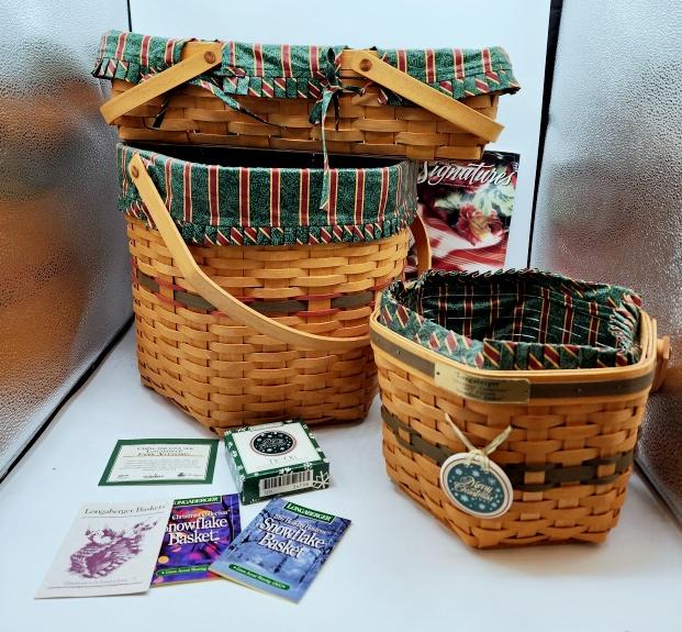 3 Longaberger Baskets: Snowflakes, Med Gathering (1 of 15)