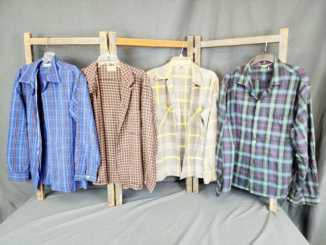 4 Men's Vintage Plaid Shirts (1 of 13)