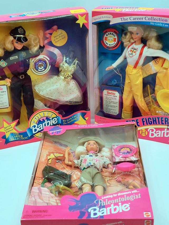 3 Career Collection Barbie Dolls - Police, Fire, more (1 of 14)