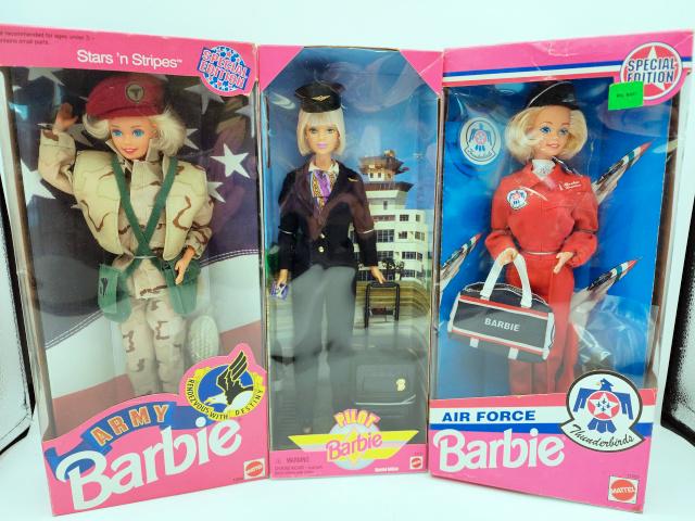 3 Career Barbie Dolls - Army, Air Force, Pilot (1 of 8)
