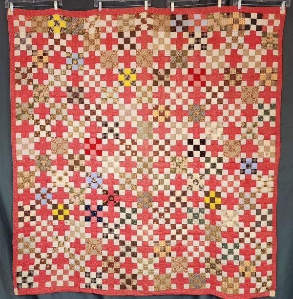 Antique c1880s Nine Patch & Cross (1 of 9)