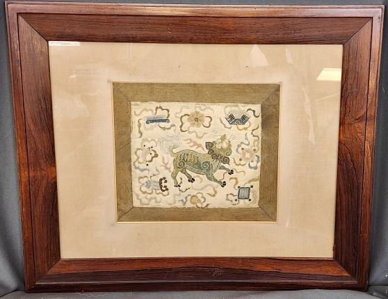 Vintage Framed Chinese Lion Embroidery (1 of 6)