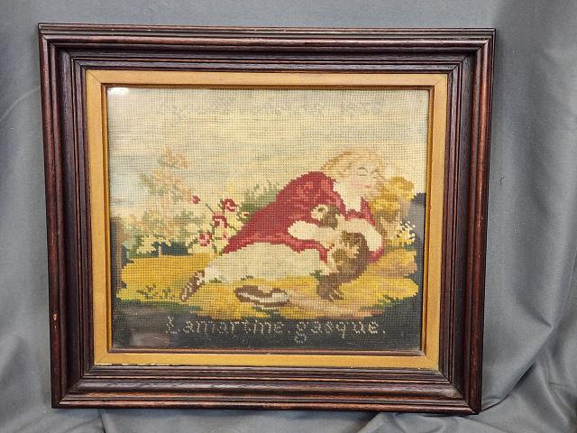 Antique Framed 1853 French Needlepoint Scene (1 of 7)