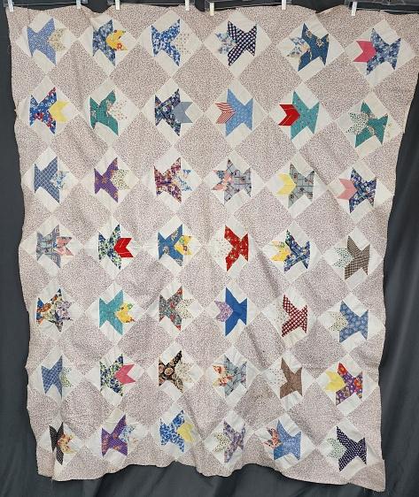 Vintage c1950s Cactus Basket Quilt Top (1 of 8)