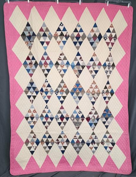 Vintage c1920s Pieced Diamond Quilt (1 of 8)