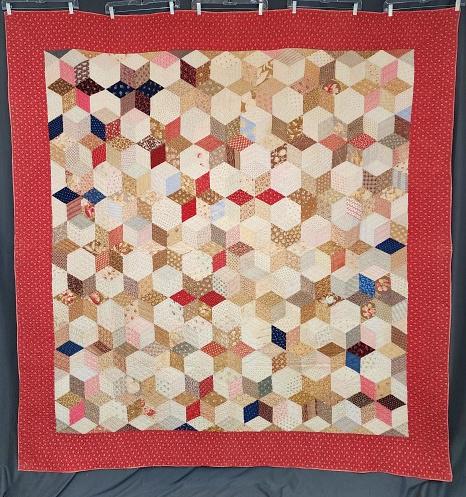 Antique c1880 Diamond Star Charm Quilt (1 of 16)