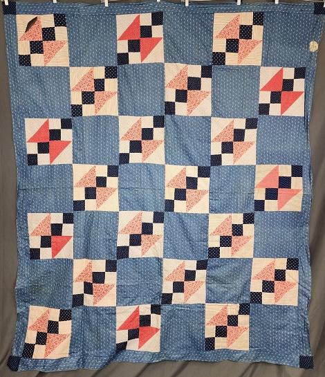 Antique c1900 Railroad Quilt Top (1 of 9)