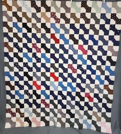 Antique c1890 Bow Tie Quilt Top - Large (1 of 11)