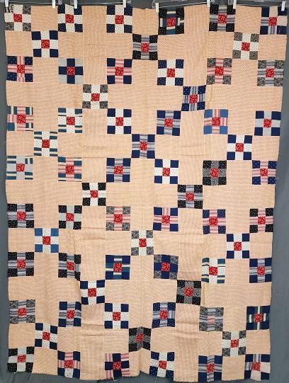 Antique c1900 Irish Chain Quilt Top (1 of 8)