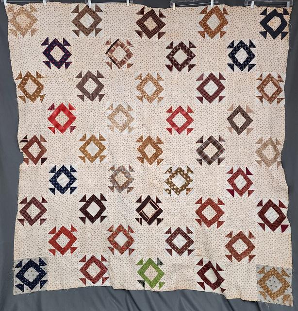 Antique c1880 Mosaic Quilt Top (1 of 11)