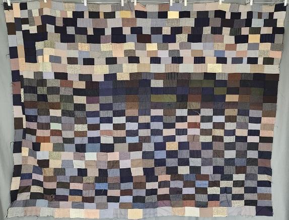 Antique c1900 Wool Suit Quilt Top (1 of 12)