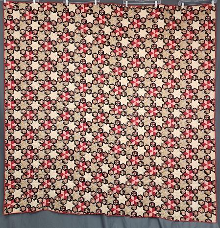 Antique c1880 Faux Patchwork Print Quilt (1 of 8)