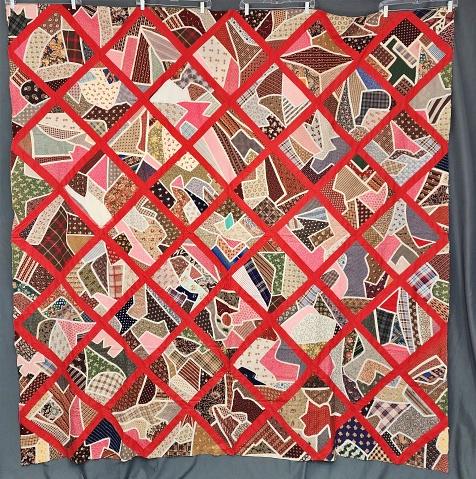 Antique c1880 Tile Quilt Top (1 of 13)
