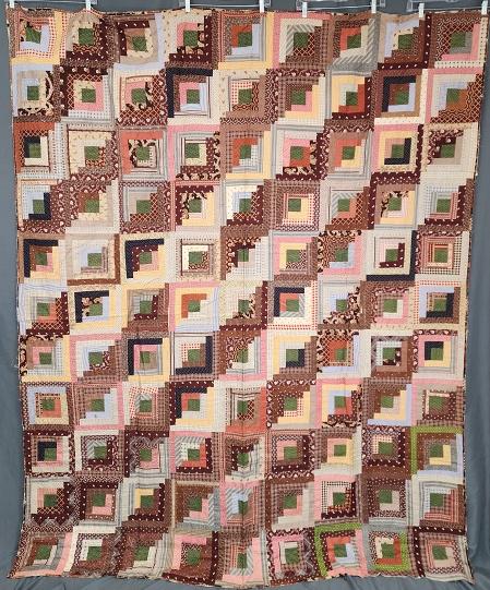 Antique c1880 Log Cabin Quilt (1 of 13)