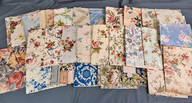 Group of 27 c1900s Large French Fabric Samples (1 of 10)