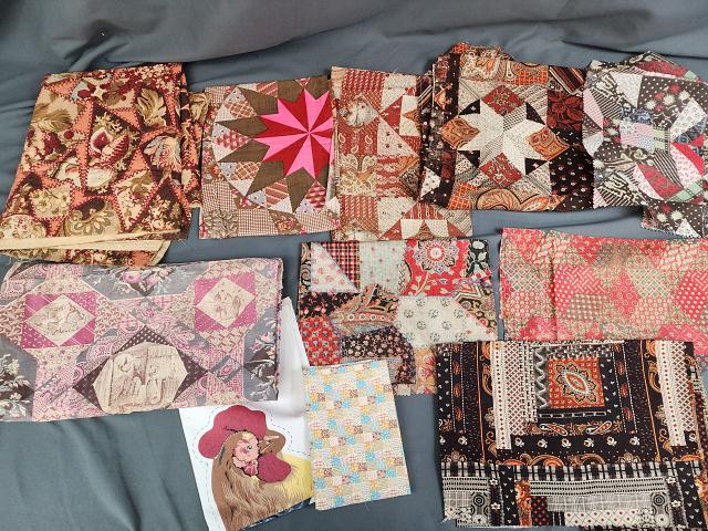 9 Antique Cheater Print Fabric Samples (1 of 18)