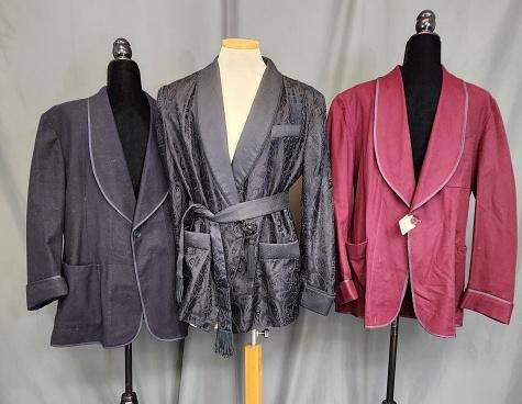 3 Vintage Mens Smoking Jackets - Wool, Silk (1 of 19)