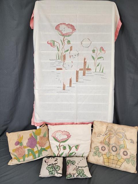 Vintage Tinted Cotton Child Sheet with Pillows (1 of 10)