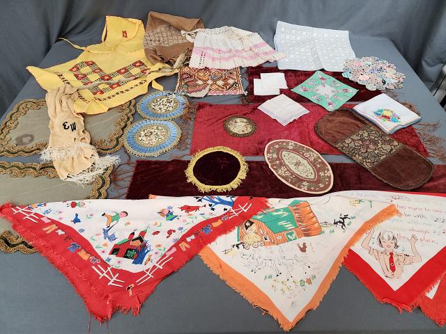 Misc Vintage Textiles - Velvet, Hankies, Aprons & More (1 of 20)