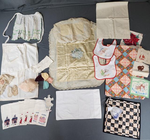 Group of Vintage Baby Linen Items and more (1 of 18)