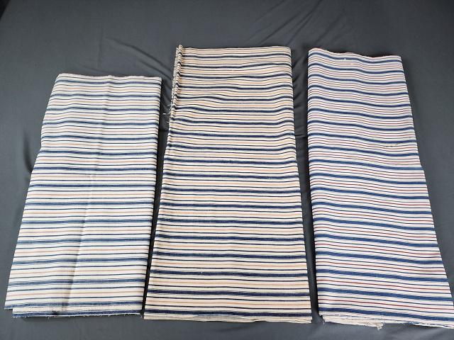 3 Vintage Cotton Ticking Fabrics - 11yds (1 of 9)