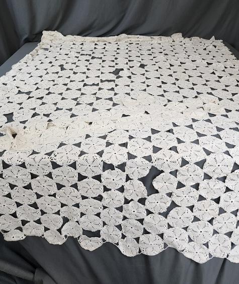 Vintage White Crochet Bed Cover - As Is (1 of 5)