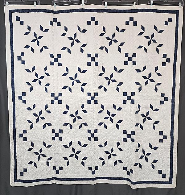 Antique c1880 Blazing Star in Blue and White (1 of 11)