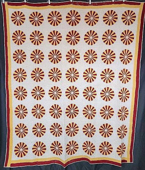 Antique c1900 Wagon Wheel Quilt (1 of 9)