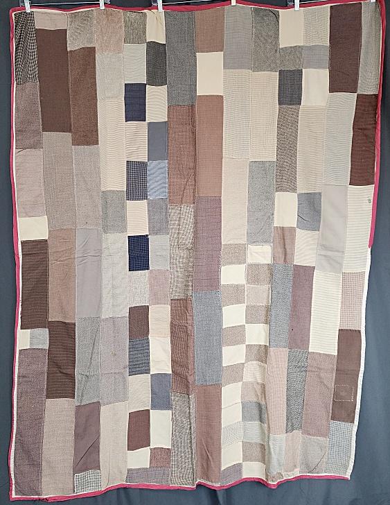 Vintage c1940 Wool Patchwork Bedspread (1 of 9)