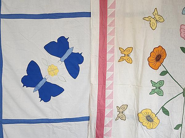 2 Vintage c1930 Summer Quilts with Butterflies (1 of 17)