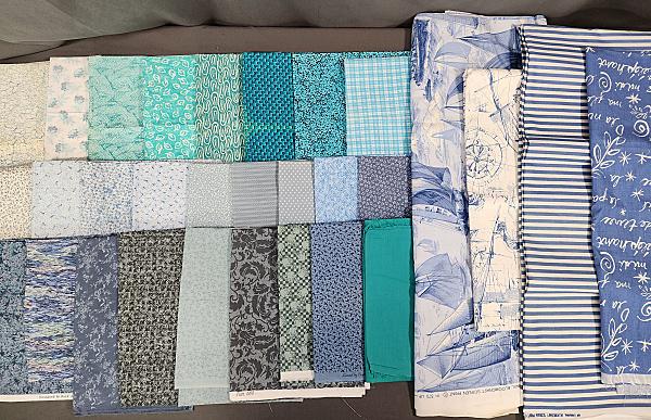 10 lbs Quilt Fabric 1990-2010 - Assorted Blue Prints (1 of 15)