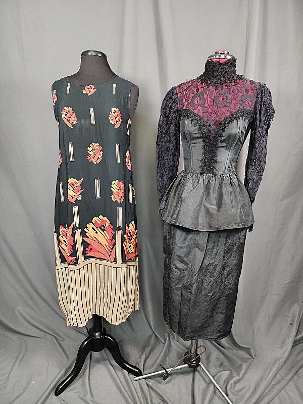 2 Vintage Black Silk Dresses (1 of 15)