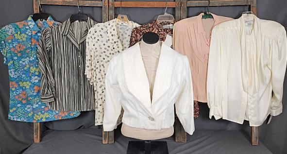 6 Vintage Ladies Blouses with Faux Fur Jacket (1 of 17)