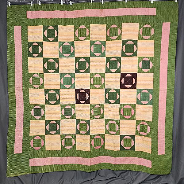 Antique c1860 Unique Quatrefoil Blossom Quilt (1 of 18)