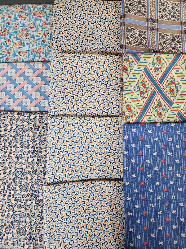 10 Vintage Printed Feedsacks - Blue Group 1 (1 of 12)