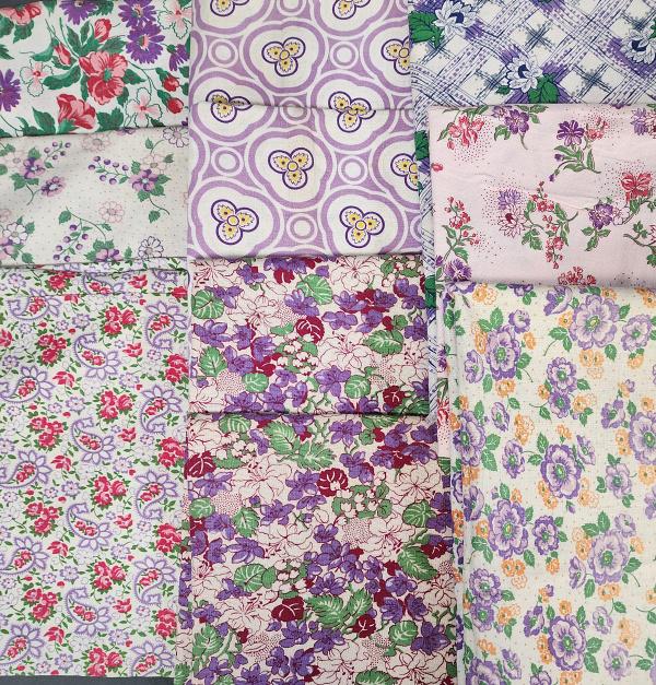 10 Vintage Printed Feedsacks - Purple (1 of 14)