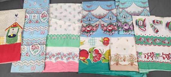 10 Vintage Printed Feedsacks - Border Prints (1 of 20)