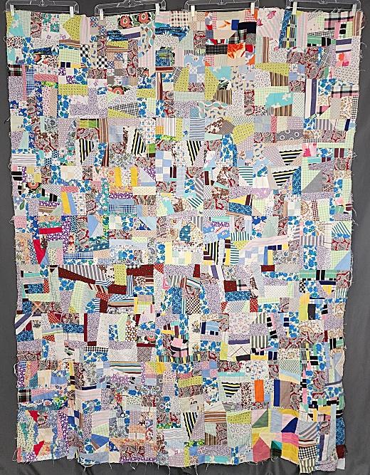 Vintage c1950 Cotton Crazy Quilt Top (1 of 11)
