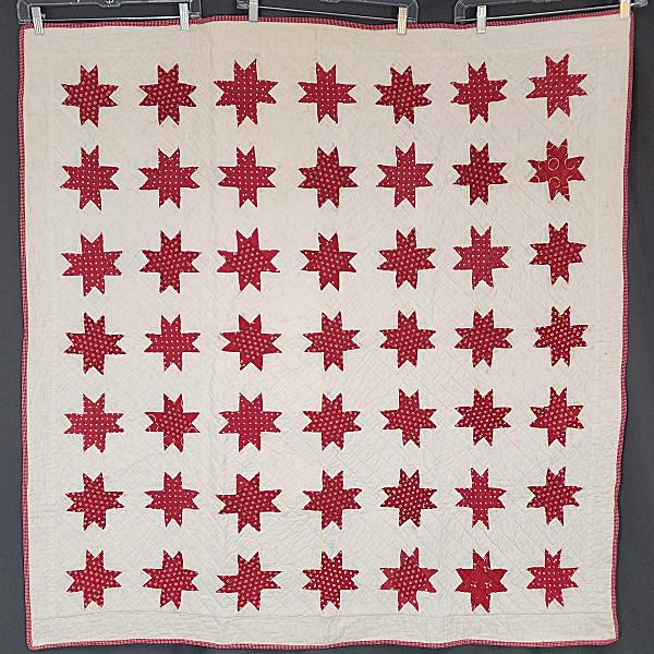 Antique c1890 Ohio Star Crib Quilt (1 of 10)
