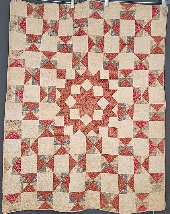 Antique c1870 Medallion Crib Quilt (1 of 8)